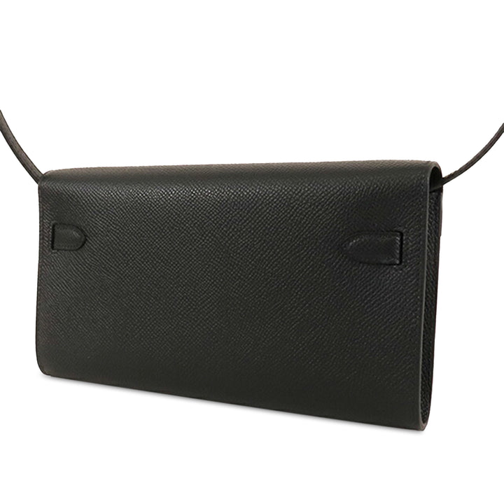 Hermès Epsom Kelly To Go Wallet Black - GABY PARIS