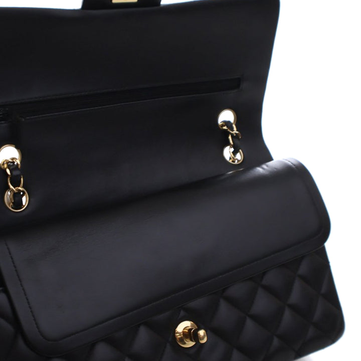 Chanel Medium Classic Cuir d’agneau Double rabat Noir – GABY PARIS Authentique
