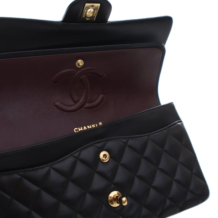 Chanel Medium Classic Cuir d’agneau Double rabat Noir – GABY PARIS Authentique