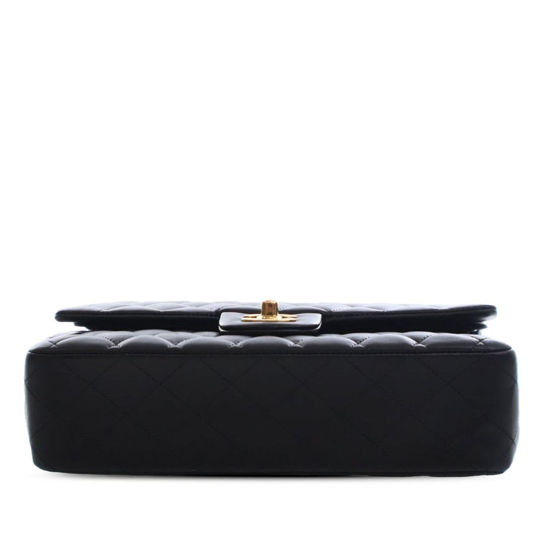 Chanel Medium Classic Cuir d’agneau Double rabat Noir – GABY PARIS Authentique