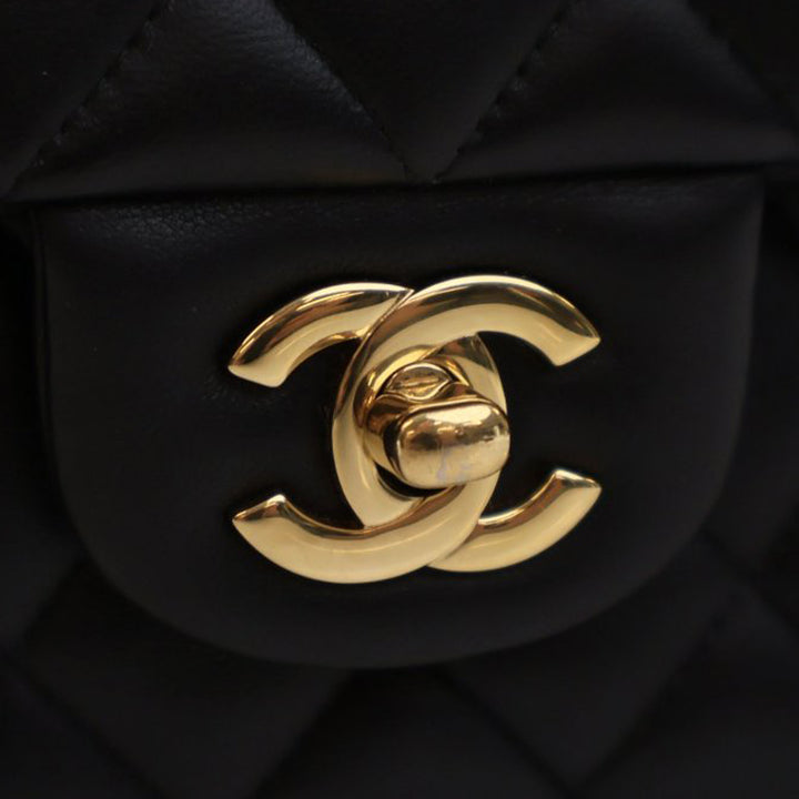 Chanel Medium Classic Cuir d’agneau Double rabat Noir – GABY PARIS Authentique
