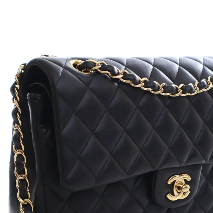 Chanel Medium Classic Cuir d’agneau Double rabat Noir – GABY PARIS Authentique