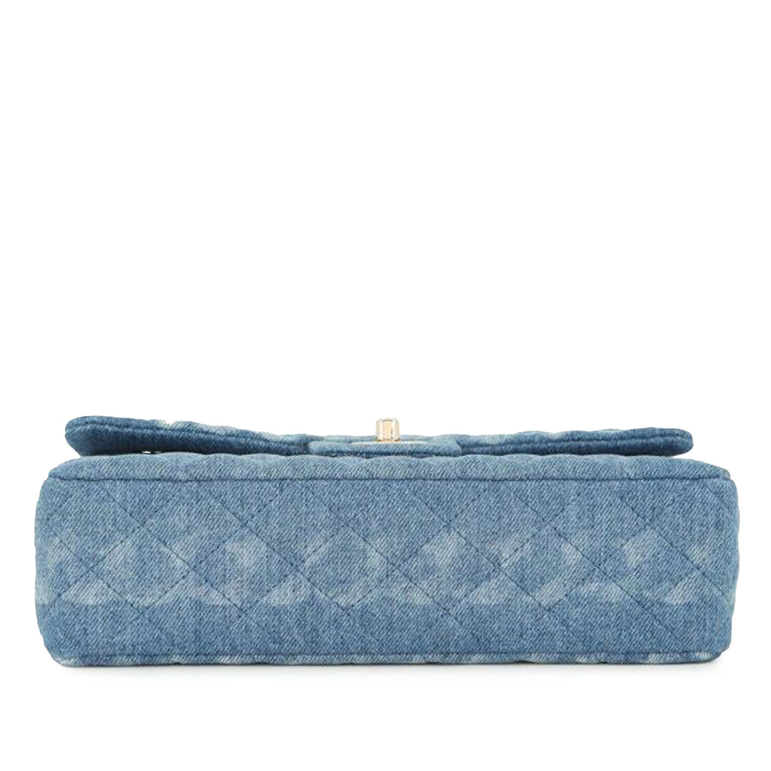 Chanel Medium Classic Washed Jean Double rabat
