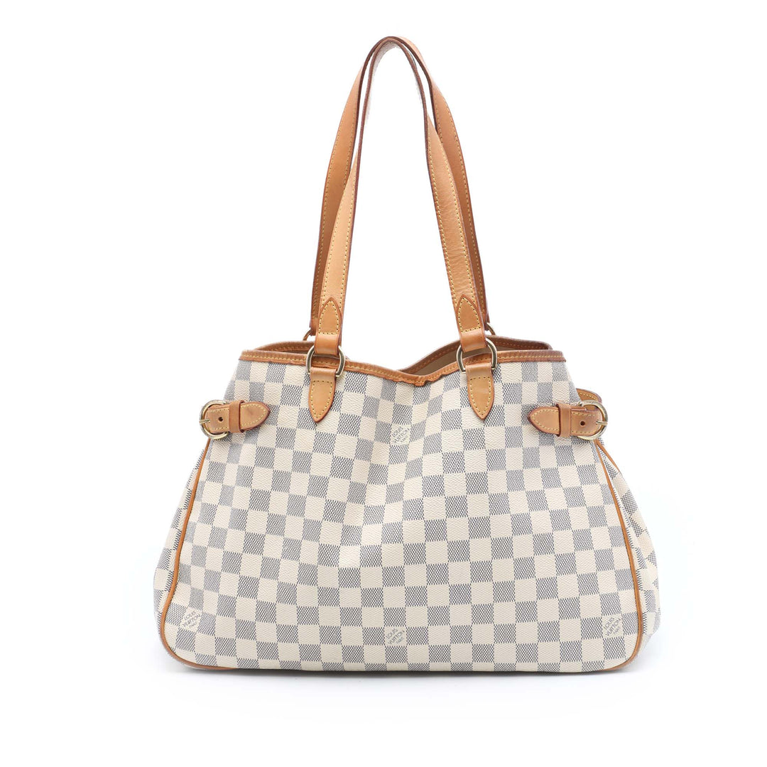 Batignolles Horizontal Damier Azur Blanc