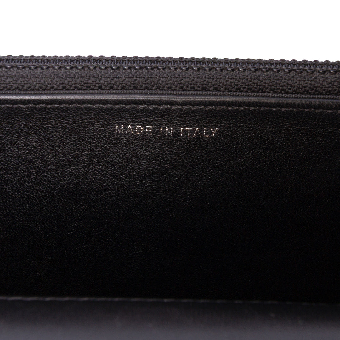 Lambskin Coco Boy Wallet On Chain Black - Gaby Paris