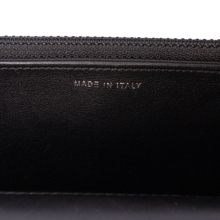 Lambskin Coco Boy Wallet On Chain Black - Gaby Paris