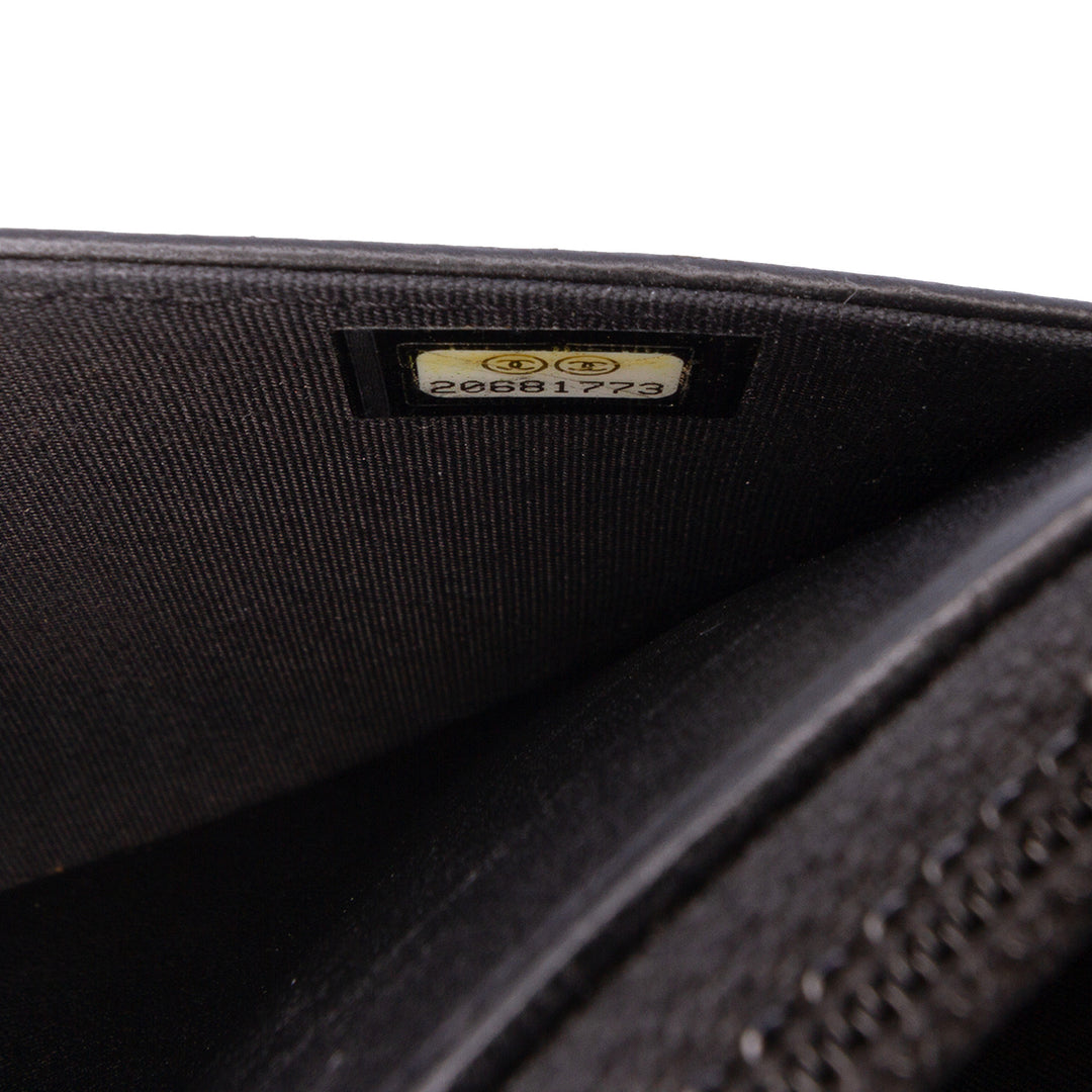 Lambskin Coco Boy Wallet On Chain Black - Gaby Paris