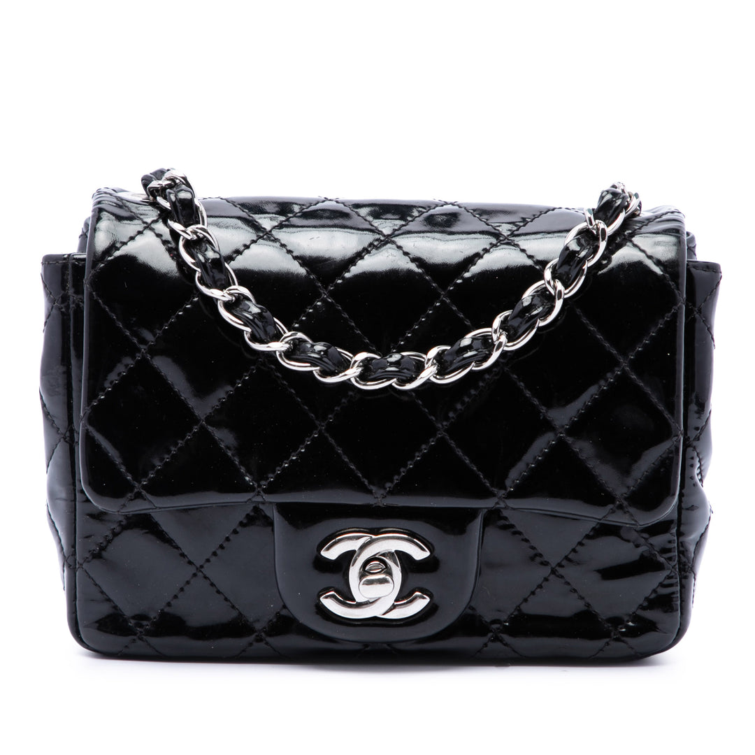 Chanel Classic Carré Rabat simple Mini Noir – vue principale – GABY PARIS