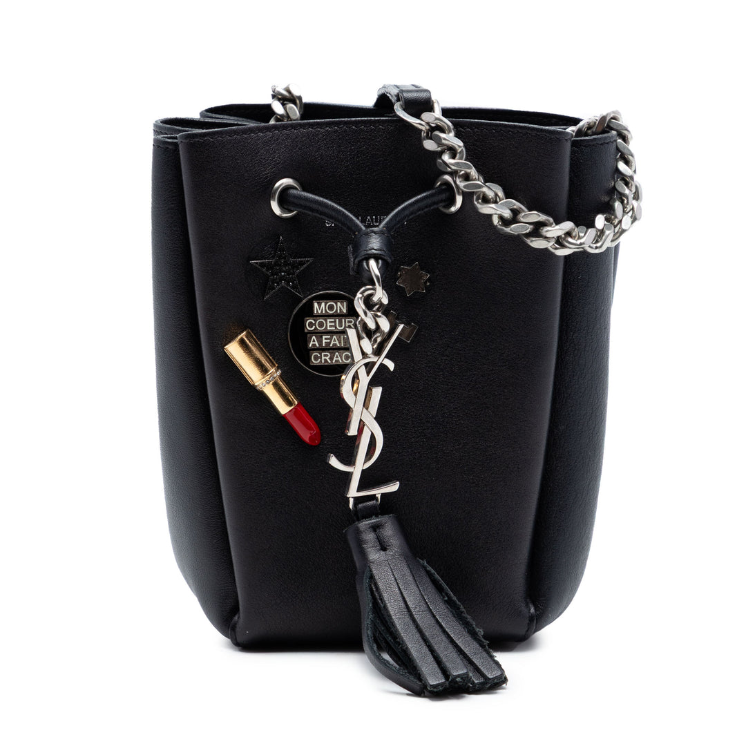 Saint Laurent Mini Cuir Monogram Embellished Bourse Bucket Sac