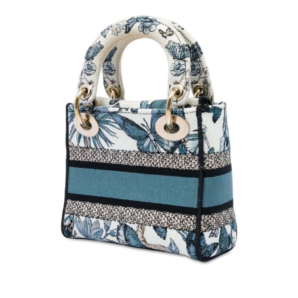 Dior Sac à main brodé de Jouy Mexico Lady D-Lite Mini Blanc – vue 2 – GABY PARIS