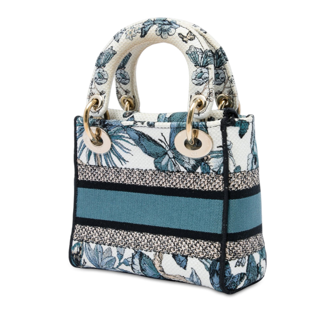 Dior Sac à main brodé de Jouy Mexico Lady D-Lite Mini Blanc – vue 2 – GABY PARIS