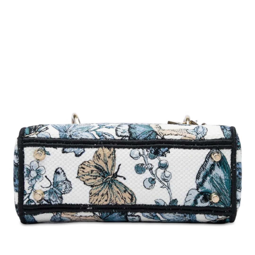 Dior Sac à main brodé de Jouy Mexico Lady D-Lite Mini Blanc – vue 3 – GABY PARIS
