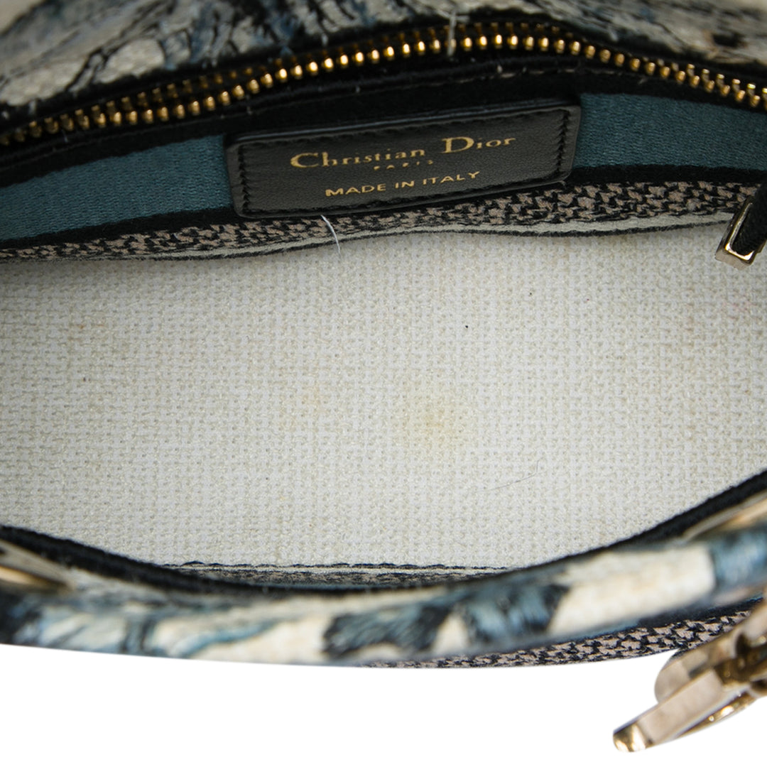 Dior Sac à main brodé de Jouy Mexico Lady D-Lite Mini Blanc – vue 4 – GABY PARIS