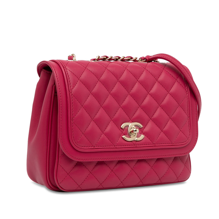 Medium Lambskin Lovely Day Flap Pink - Gaby Paris