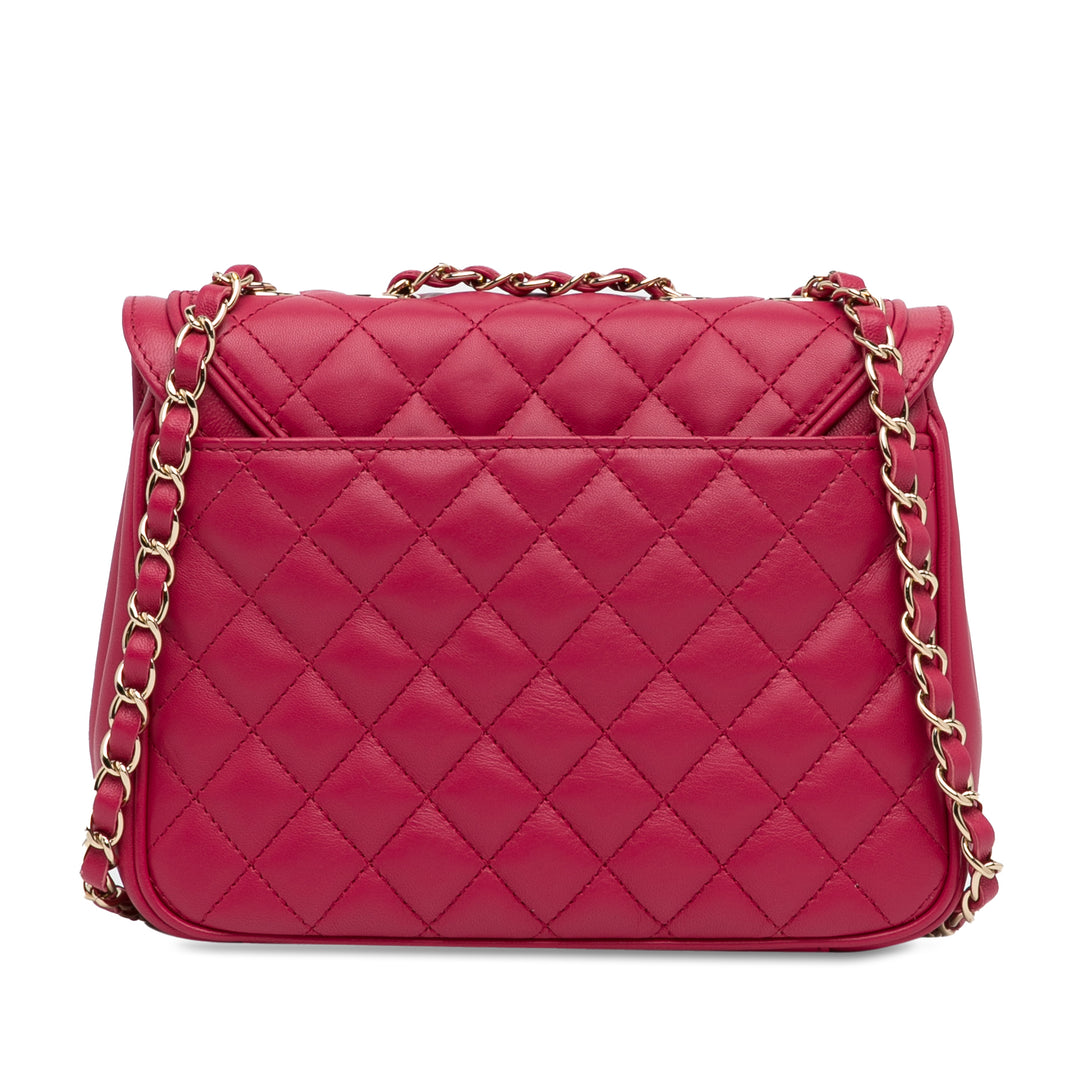 Medium Lambskin Lovely Day Flap Pink - Gaby Paris