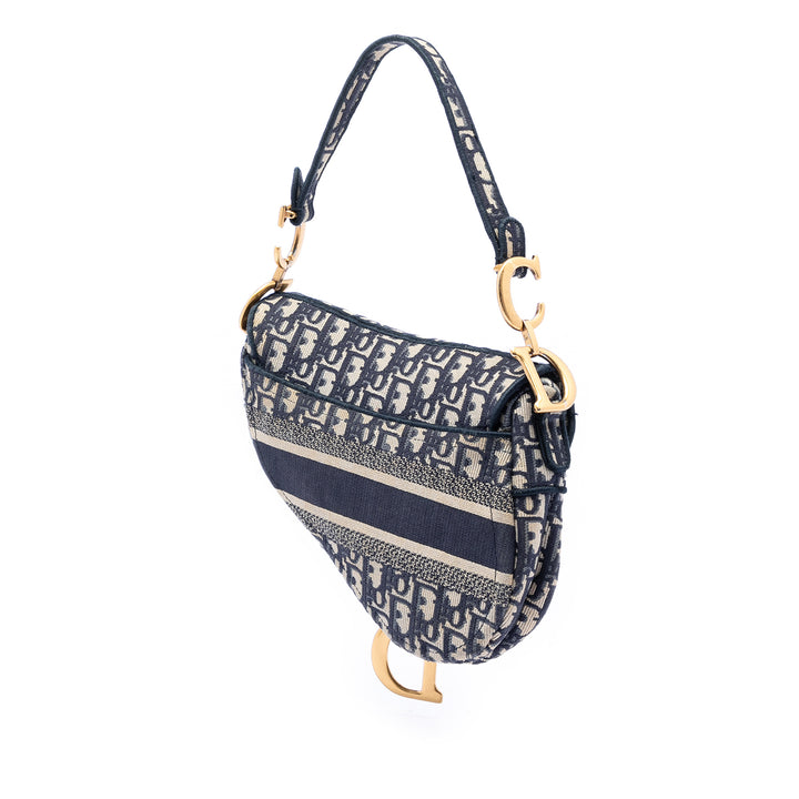 Dior Oblique brodé Toile Saddle Sac