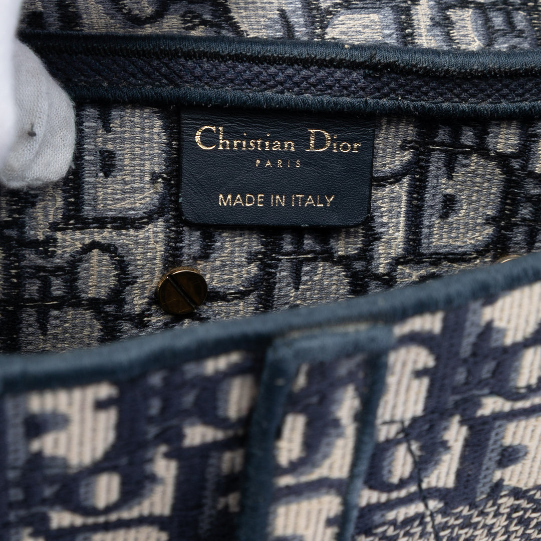 Dior Oblique brodé Toile Saddle Sac