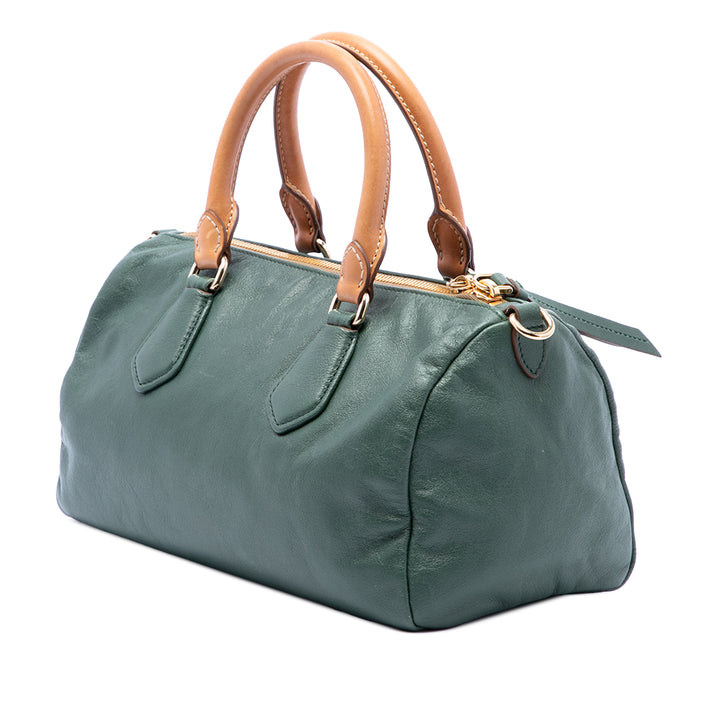 Prada Sac à main Souple Evasion Petit Cuir de veau Vert – vue 2 – GABY PARIS