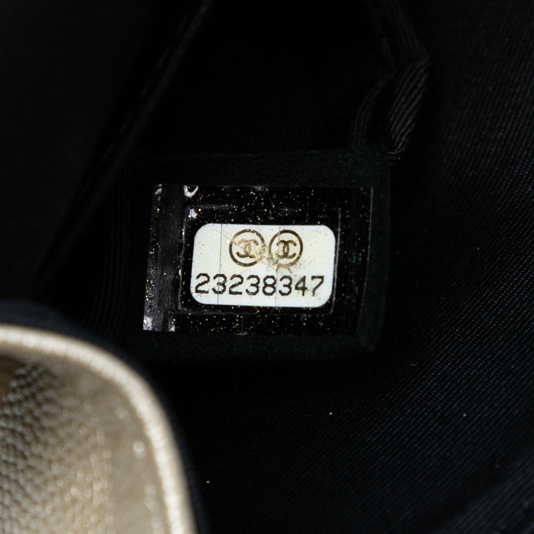 Chanel Medium Classic Bicolor Caviar Double rabat Argenté