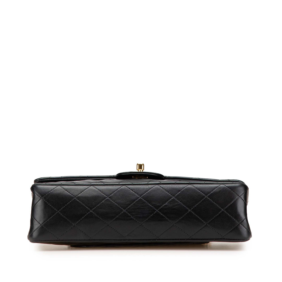 Medium Classic Lambskin Double Flap Black - Gaby Paris