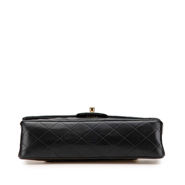Medium Classic Lambskin Double Flap Black - Gaby Paris