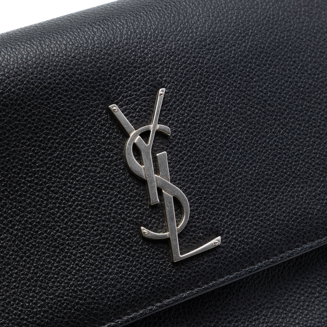 Saint Laurent Medium Cuir de veau grainé Monogram Sunset Sac porté croisé
