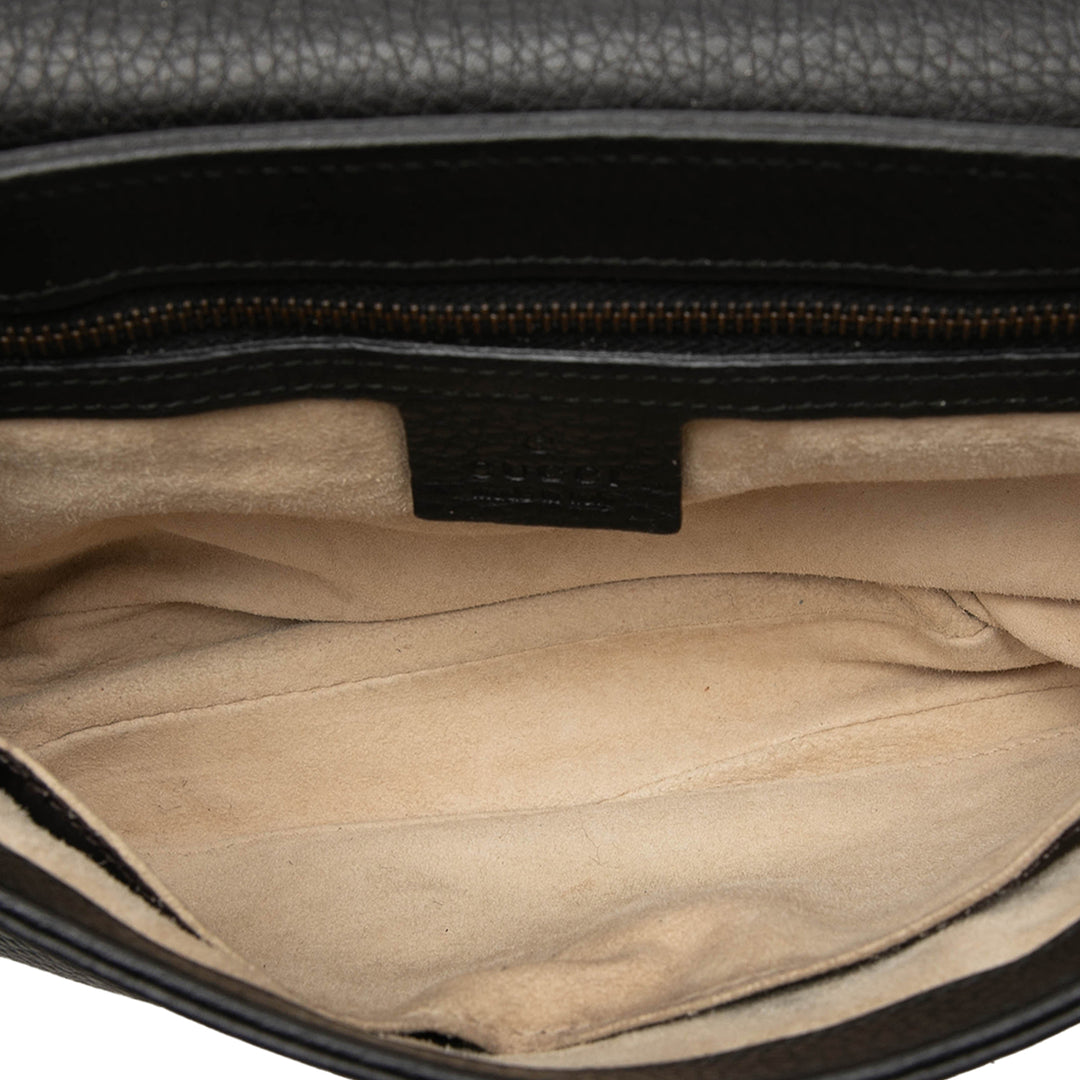 1973 Chaîne Sac Moyen Cuir de veau Noir