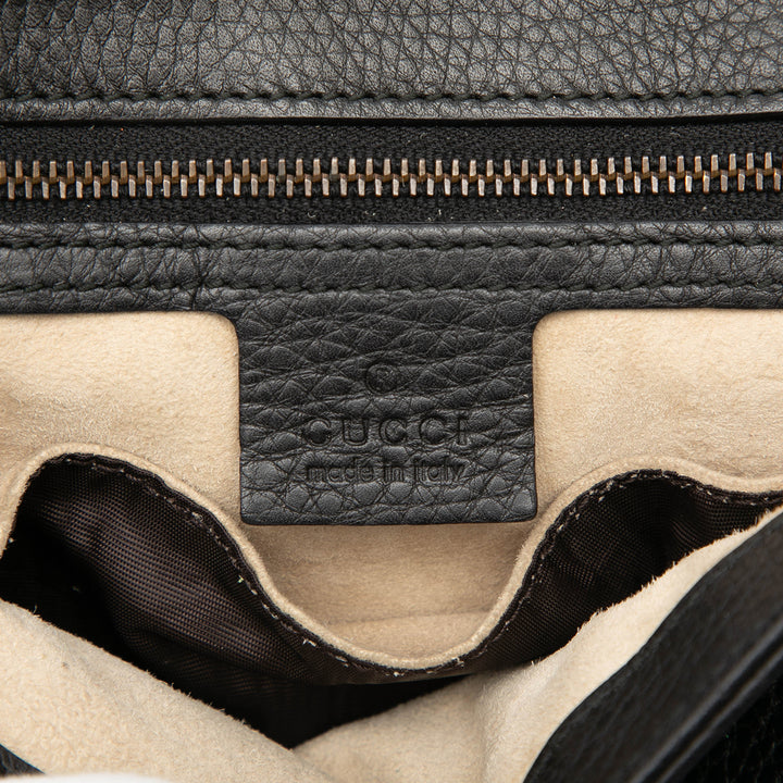 1973 Chaîne Sac Moyen Cuir de veau Noir