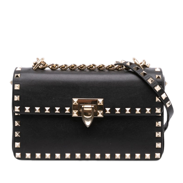Rockstud Flip Lock Chaîne Sac Petit Noir