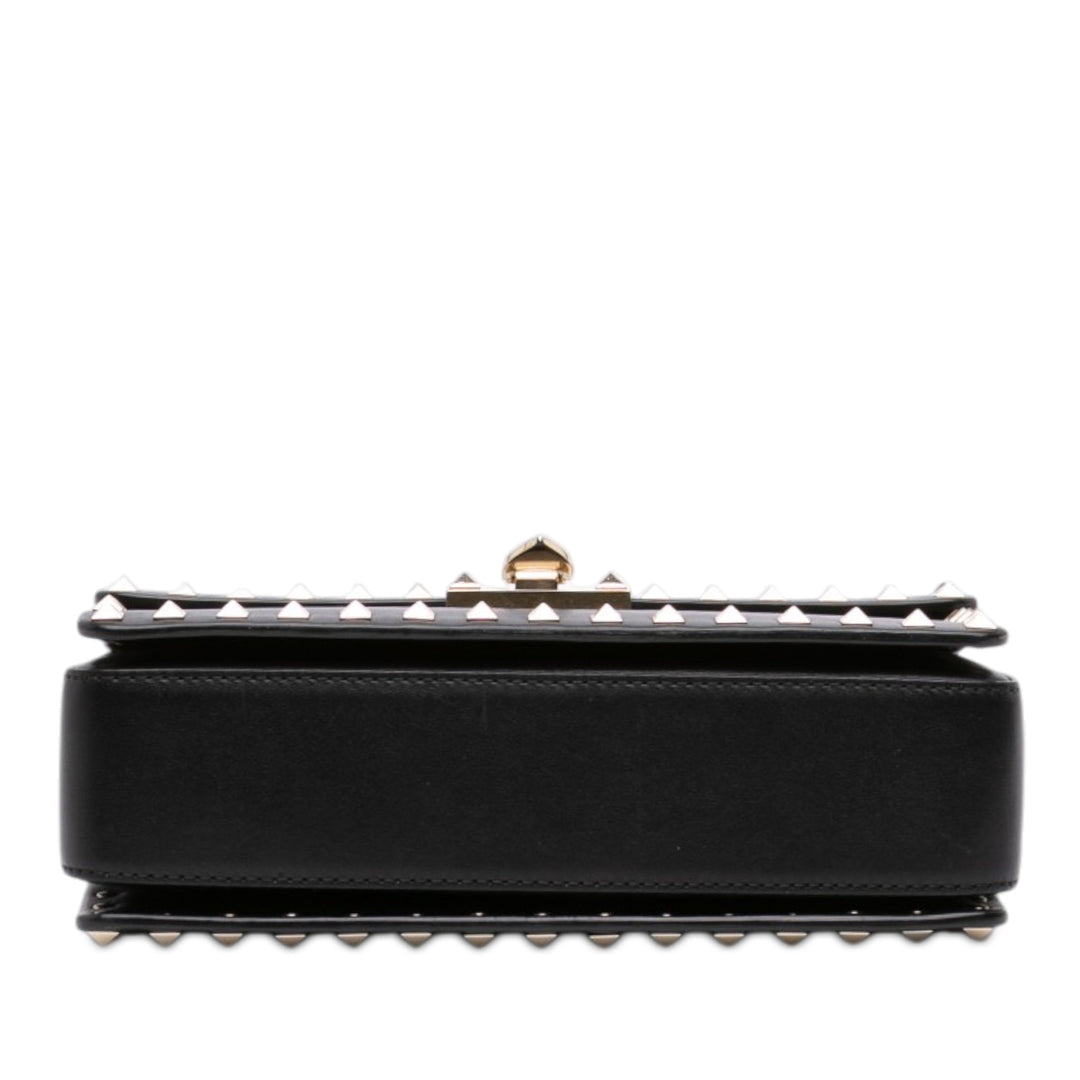 Rockstud Flip Lock Chaîne Sac Petit Noir
