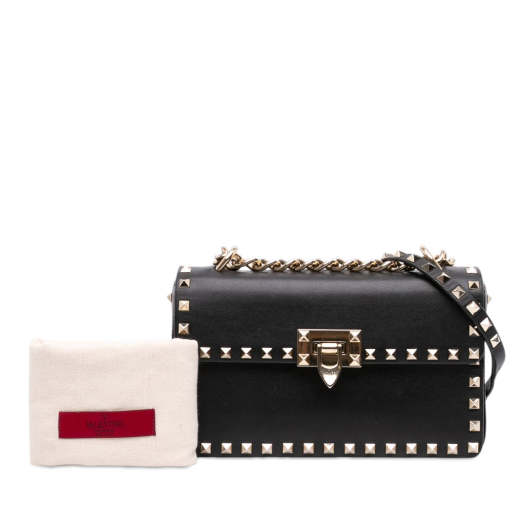Rockstud Flip Lock Chaîne Sac Petit Noir