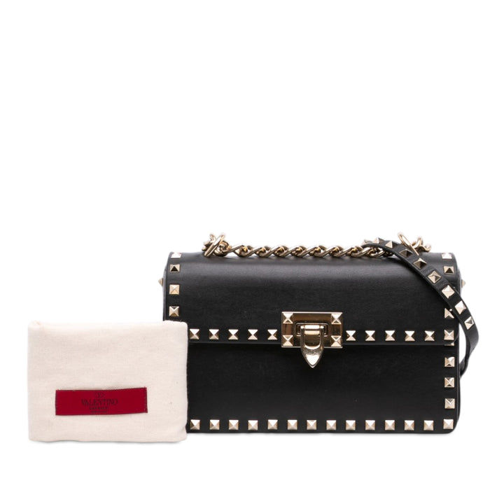 Rockstud Flip Lock Chaîne Sac Petit Noir