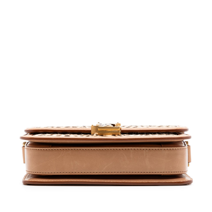 Saint Laurent Small Veau Hair Leopard Print Solferino Sac In Boîte