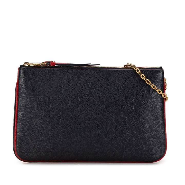 Monogram Empreinte Double Zip Pochette Blue - Gaby Paris