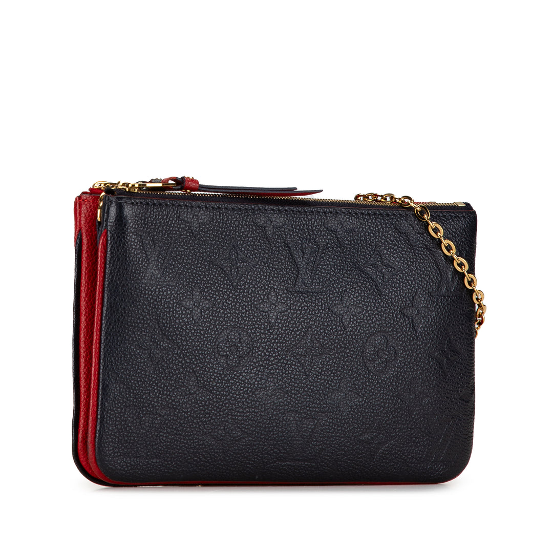 Monogram Empreinte Double Zip Pochette Blue - Gaby Paris