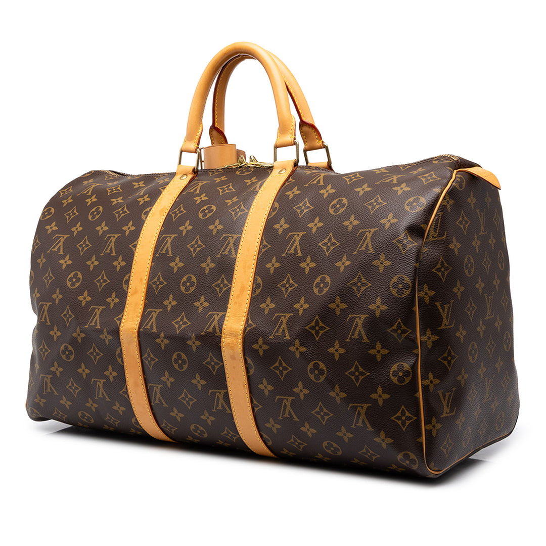 Louis Vuitton Sac de voyage Keepall 50 Monogram Marron – vue 2 – GABY PARIS