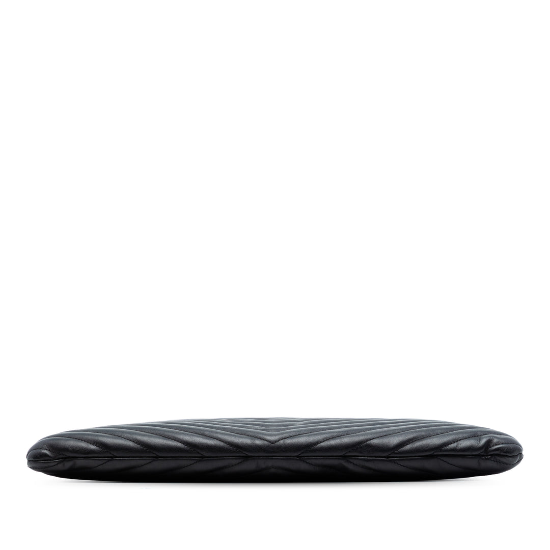 Saint Laurent Matelassé Chevron Cuir Monogram Document Holder