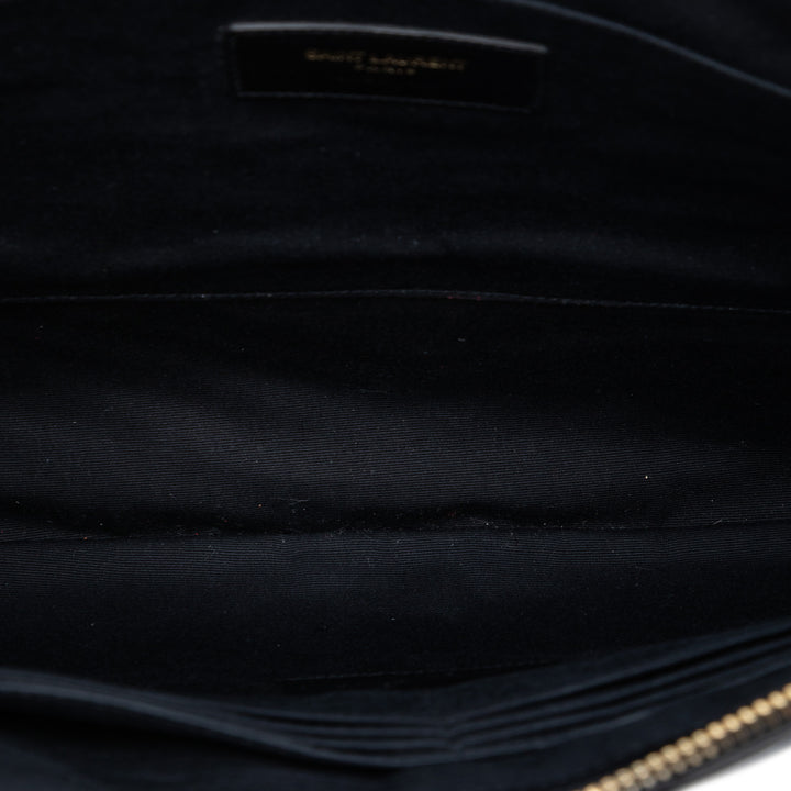 Saint Laurent Matelassé Chevron Cuir Monogram Document Holder