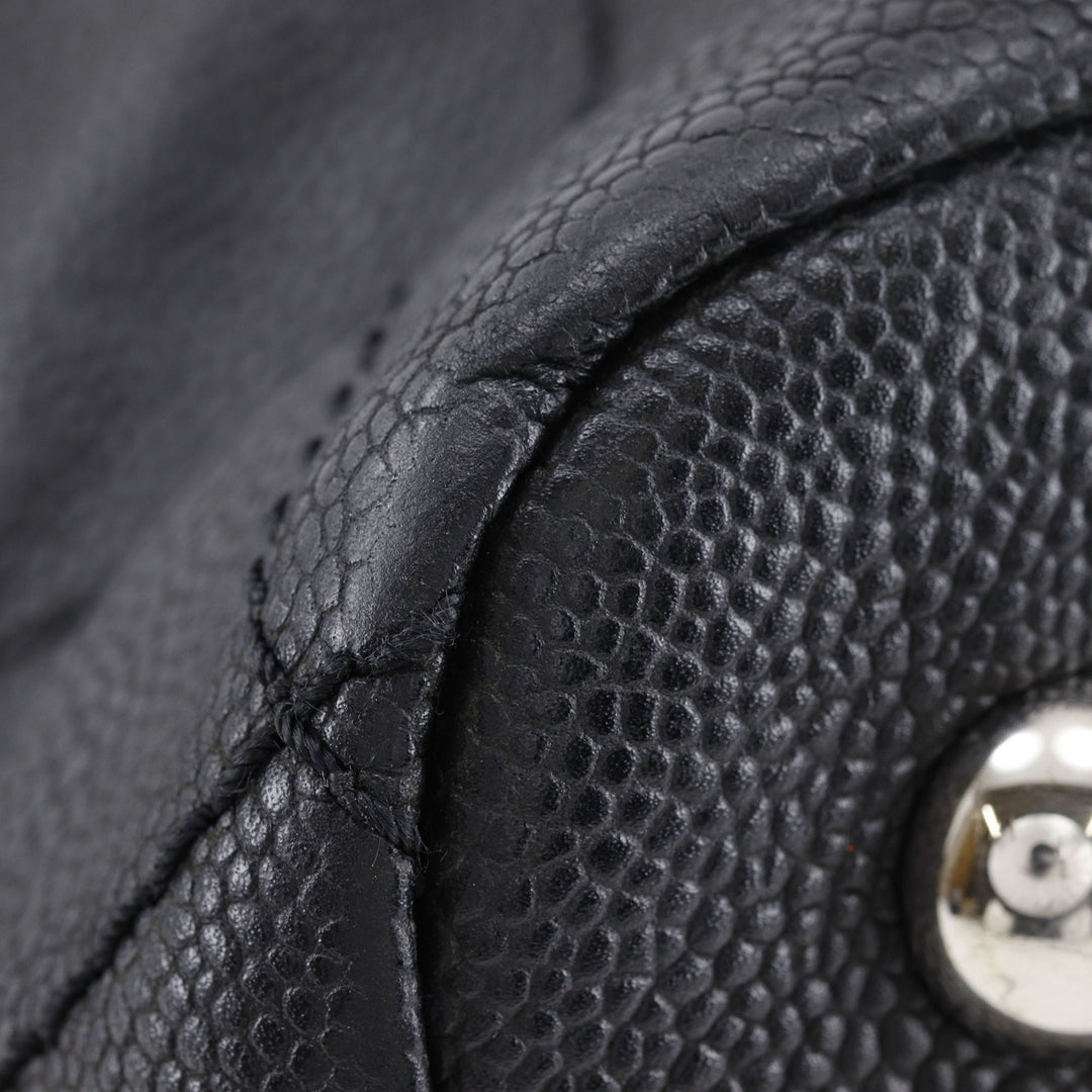 Matelassé Daily Cabas Moyen Cuir caviar Noir