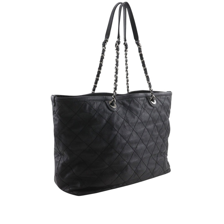 Matelassé Daily Cabas Moyen Cuir caviar Noir