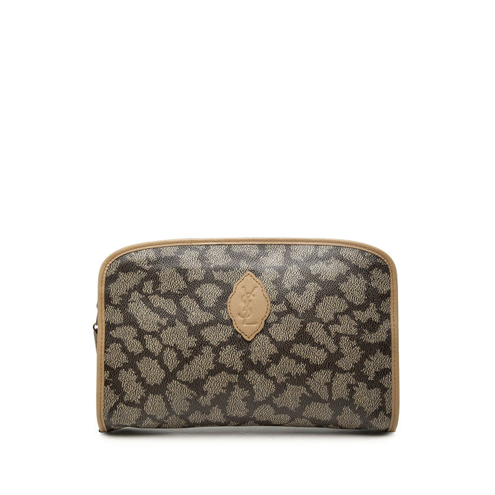 Saint Laurent Pochette Giraffe Imprimé Toile enduite Gris – vue principale – GABY PARIS