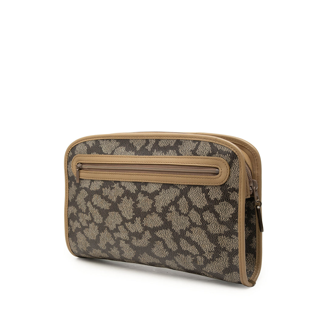 Saint Laurent Pochette Giraffe Imprimé Toile enduite Gris – vue 2 – GABY PARIS