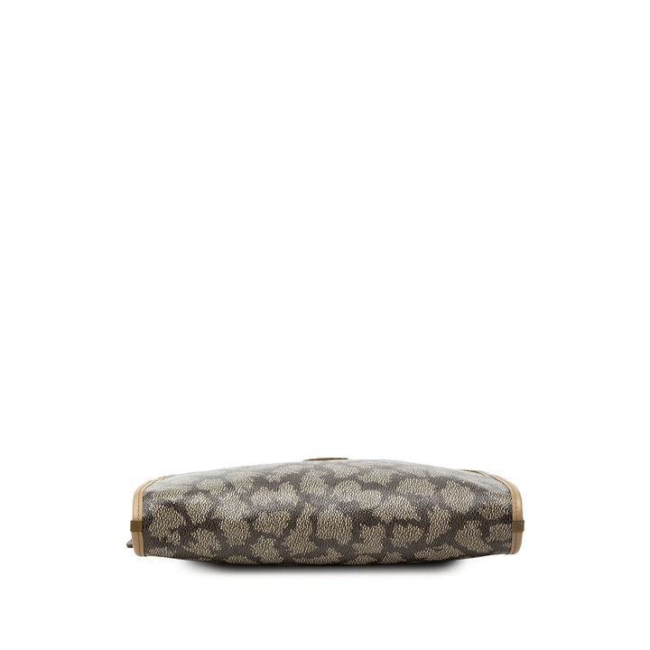 Saint Laurent Pochette Giraffe Imprimé Toile enduite Gris – vue 3 – GABY PARIS