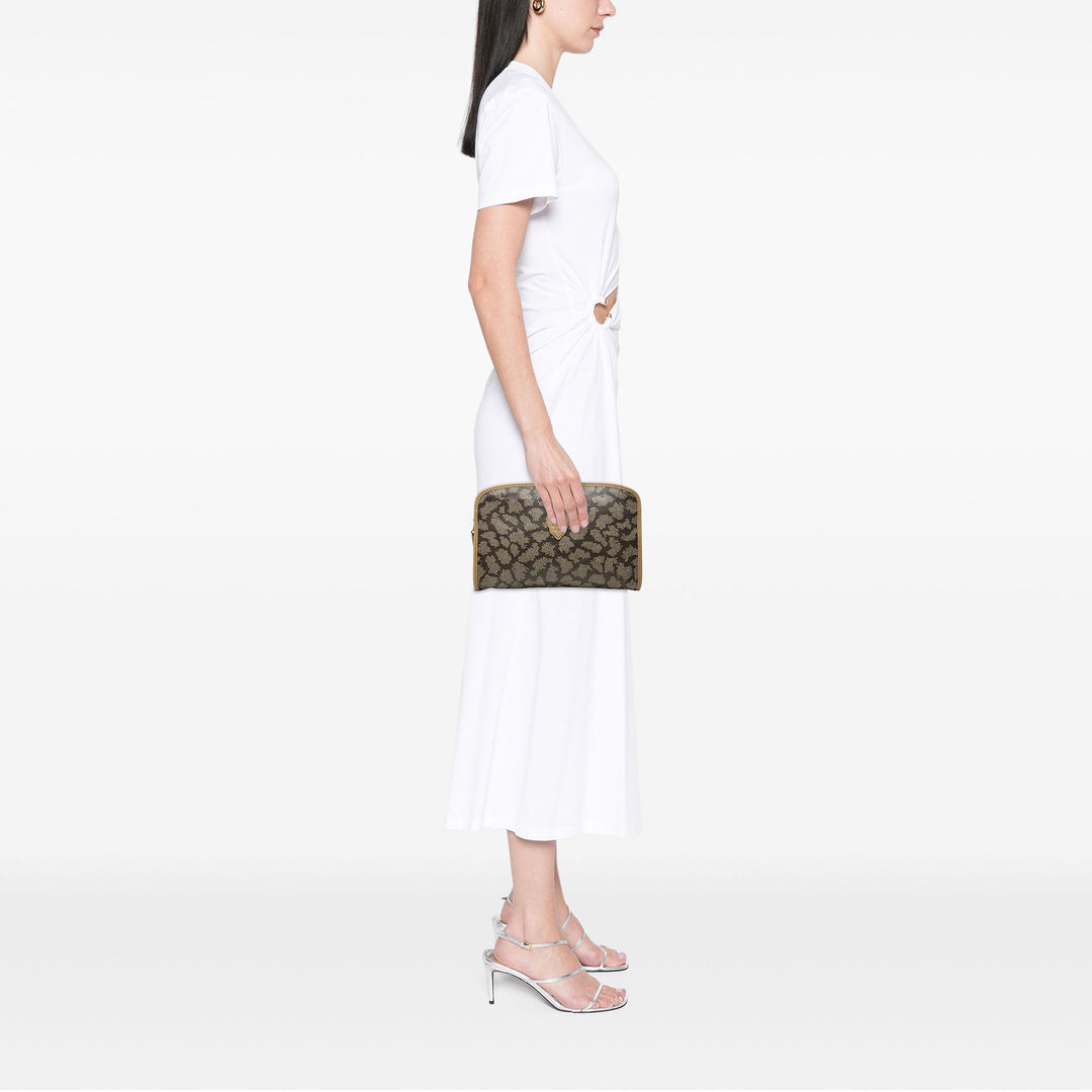 Saint Laurent Pochette Giraffe Imprimé Toile enduite Gris – vue 6 – GABY PARIS