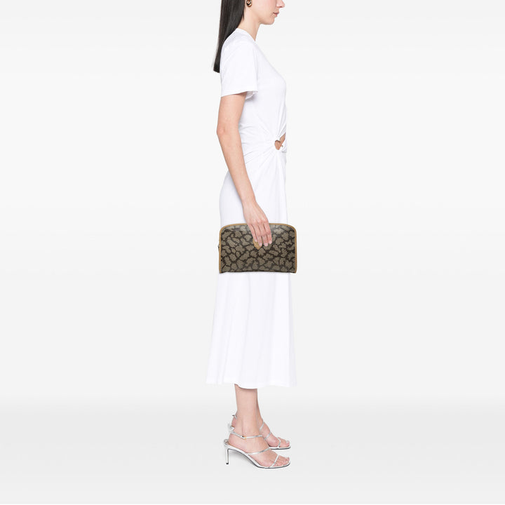 Saint Laurent Pochette Giraffe Imprimé Toile enduite Gris – vue 6 – GABY PARIS