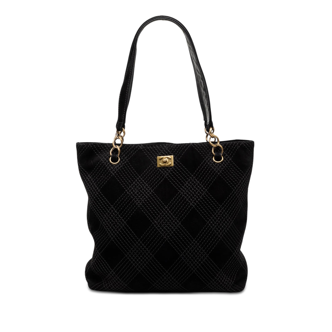 Chanel CC Surpiqué Daim Cabas