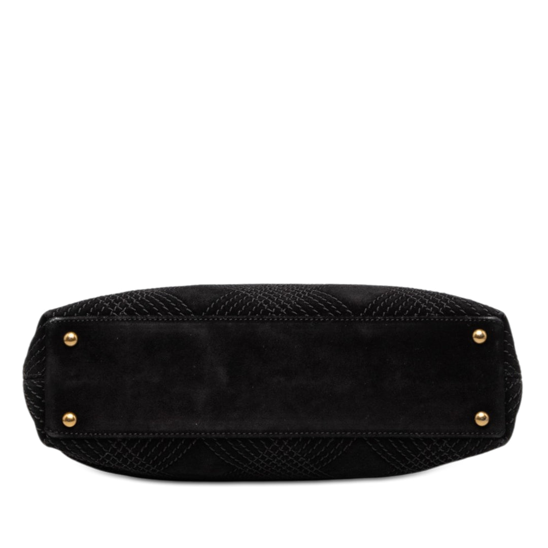 Chanel CC Surpiqué Daim Cabas