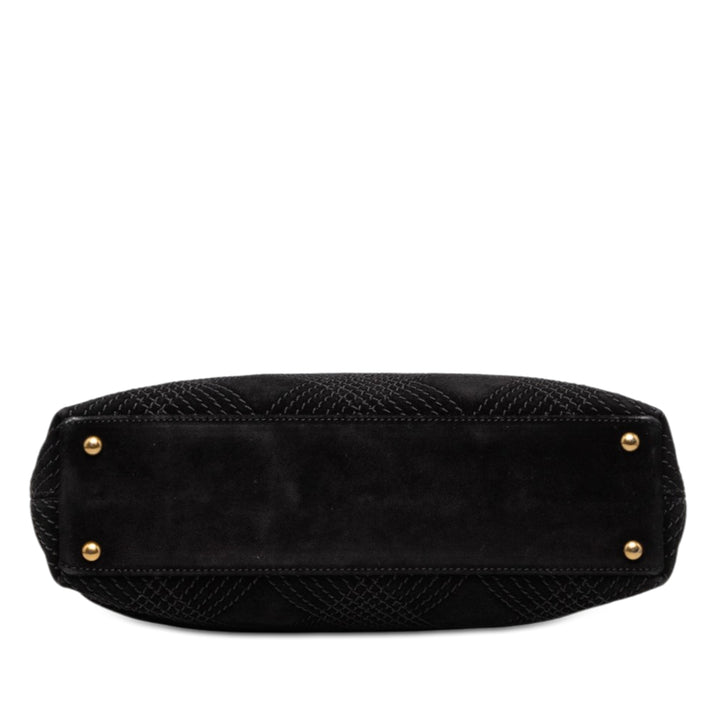 Chanel CC Surpiqué Daim Cabas