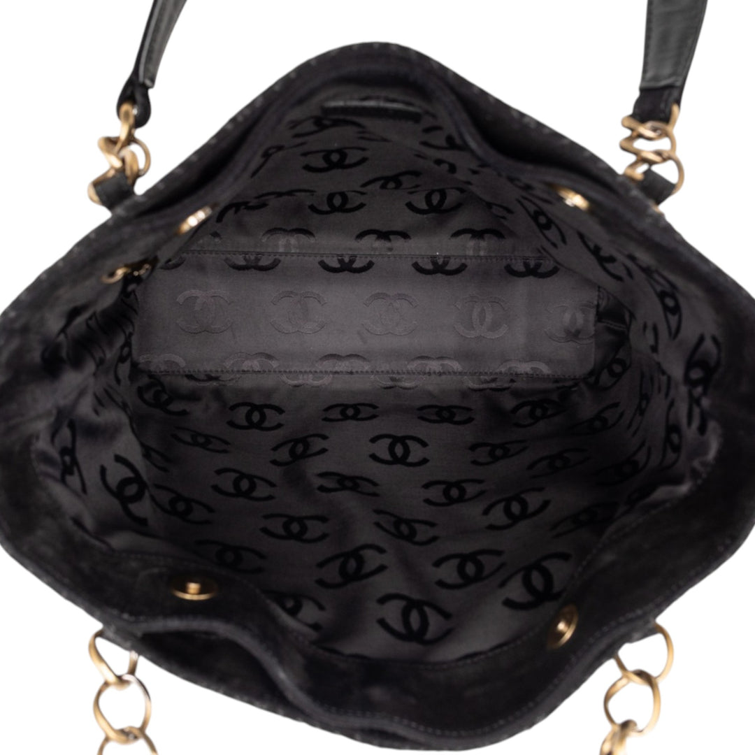 Chanel CC Surpiqué Daim Cabas