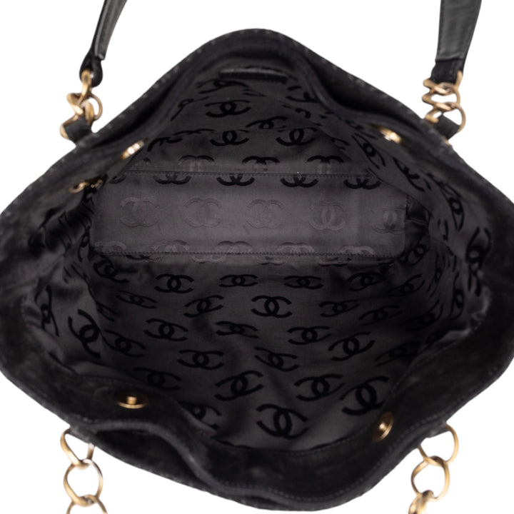 Chanel CC Surpiqué Daim Cabas